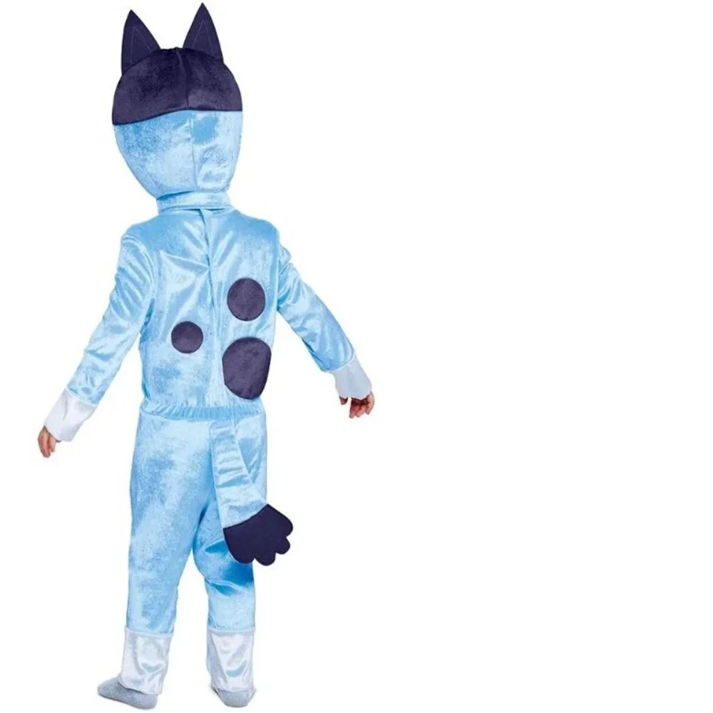 Bluey Halloween Costume 4/6 Blue Velvety Jumpsuit 3 Pc Toddler Unisex Cartoon